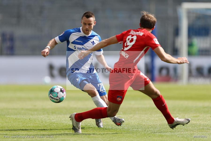 Jonas Föhrenbach, Christian Clemens, Merck-Stadion, Darmstadt, 16.05.2021, DFL, sport, action, Fussball, Deutschland, Mai 2021, Saison 2020/2021, FCH, SVD, Bundesliga, 2. Bundesliga, FC Heidenheim 1846, SV Darmstadt 98 - Bild-ID: 2293896
