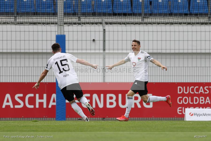 Freude, Torjubel, Martin Thomann, Stadion am Schoenbusch, Aschaffenburg, 22.05.2021, BFV, sport, action, Fussball, Deutschland, Mai 2021, Playoff, Play-Offs, 2019/2020, Regionalliga Bayern, FC05, SVA, Sportverein Viktoria 01 e. V, 1. FC Schweinfurt 05, SV Viktoria Aschaffenburg - Bild-ID: 2294197 Freude, Torjubel, Martin Thomann, Stadion am Schoenbusch, Aschaffenburg, 22.05.2021, BFV, sport, action, Fussball, Deutschland, Mai 2021, Playoff, Play-Offs, 2019/2020, Regionalliga Bayern, FC05, SVA, Sportverein Viktoria 01 e. V, 1. FC Schweinfurt 05, SV Viktoria Aschaffenburg - Bild-ID: 2294197