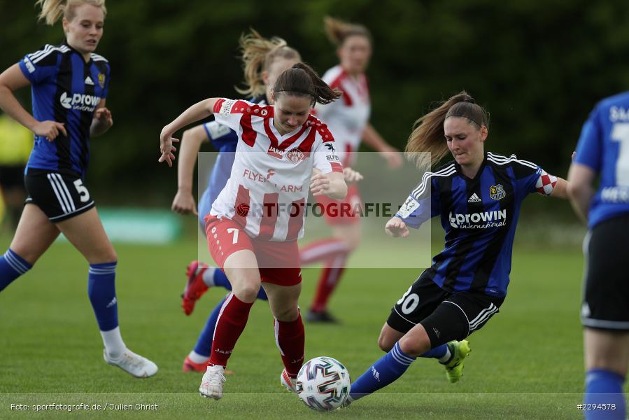 Marie Steimer, Maria Ansmann, Soccergirl Sportpark, Würzburg, 23.05.2021, DFL, sport, action, Fussball, Deutschland, Mai 2021, Saison 2020/2021, FCS, FWK, Frauen, Süd, 2. Frauen-Bundesliga, 1. FC Saarbrücken, FC Würzburger Kickers - Bild-ID: 2294578