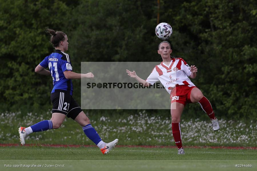 Nadine Anstatt, Sophia Klärle, Soccergirl Sportpark, Würzburg, 23.05.2021, DFL, sport, action, Fussball, Deutschland, Mai 2021, Saison 2020/2021, FCS, FWK, Frauen, Süd, 2. Frauen-Bundesliga, 1. FC Saarbrücken, FC Würzburger Kickers - Bild-ID: 2294686
