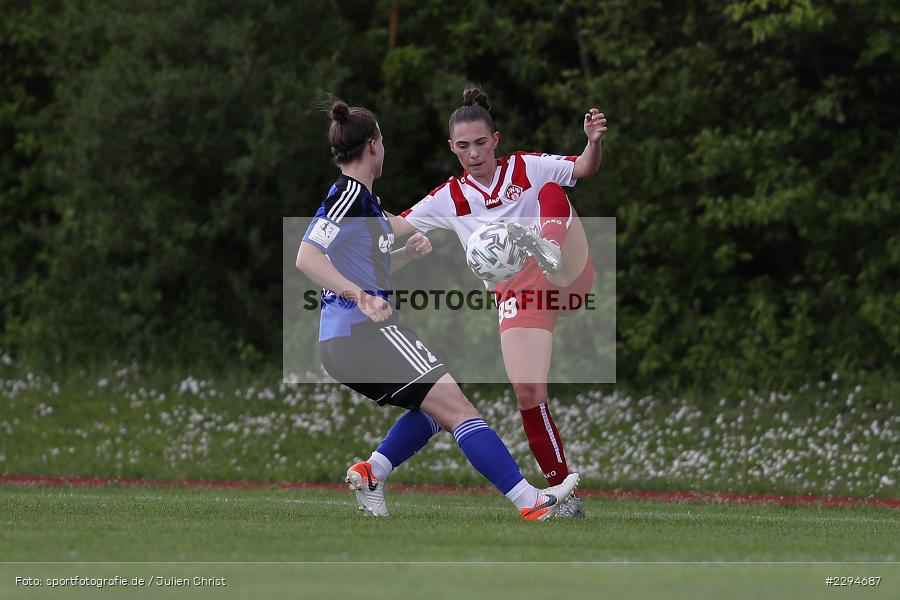 Nadine Anstatt, Sophia Klärle, Soccergirl Sportpark, Würzburg, 23.05.2021, DFL, sport, action, Fussball, Deutschland, Mai 2021, Saison 2020/2021, FCS, FWK, Frauen, Süd, 2. Frauen-Bundesliga, 1. FC Saarbrücken, FC Würzburger Kickers - Bild-ID: 2294687