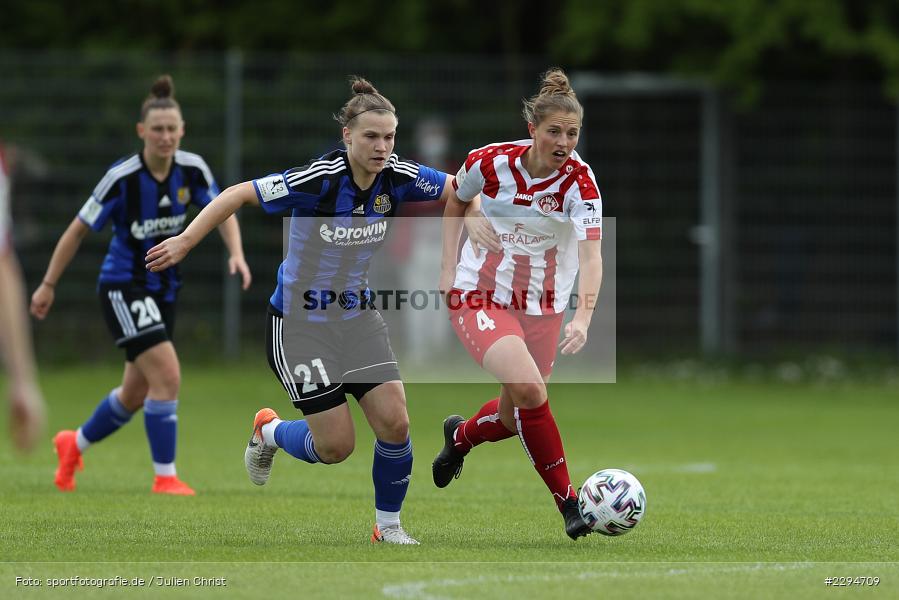Nadine Anstatt, Meike Bohn, Soccergirl Sportpark, Würzburg, 23.05.2021, DFL, sport, action, Fussball, Deutschland, Mai 2021, Saison 2020/2021, FCS, FWK, Frauen, Süd, 2. Frauen-Bundesliga, 1. FC Saarbrücken, FC Würzburger Kickers - Bild-ID: 2294709