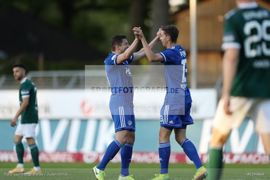 Abklatschen, Emotionen, Tor, Torjubel, Benjamin Baier, Veit Klement, Willy-Sachs-Stadion, Schweinfurt, 01.06.2021, BFV, sport, action, Fussball, Deutschland, Juni 2021, Playoff, Play-Offs, 2019/2020, Regionalliga Bayern, FC05, SVA, Sportverein Viktoria 01 e. V, SV Viktoria Aschaffenburg, 1. FC Schweinfurt 05 - Bild-ID: 2294864