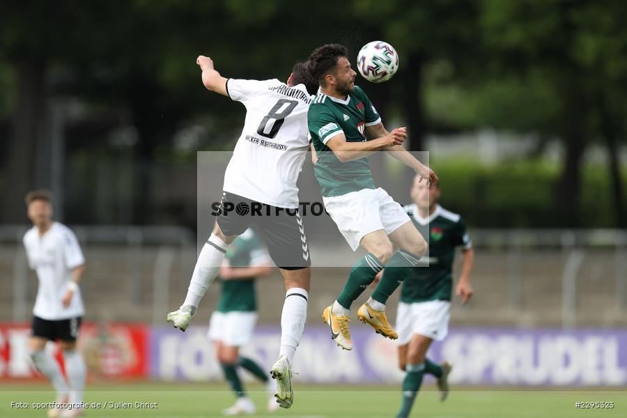 Georgios Spanoudakis, Amar Cekic, Willy-Sachs-Stadion, Schweinfurt, 08.06.2021, BFV, sport, action, Fussball, Deutschland, Juni 2021, Trostrunde, Ligapokal, Finale, Regionalliga Bayern, SVW, FC05, SV Wacker Burghausen, 1. FC Schweinfurt 05 - Bild-ID: 2295323