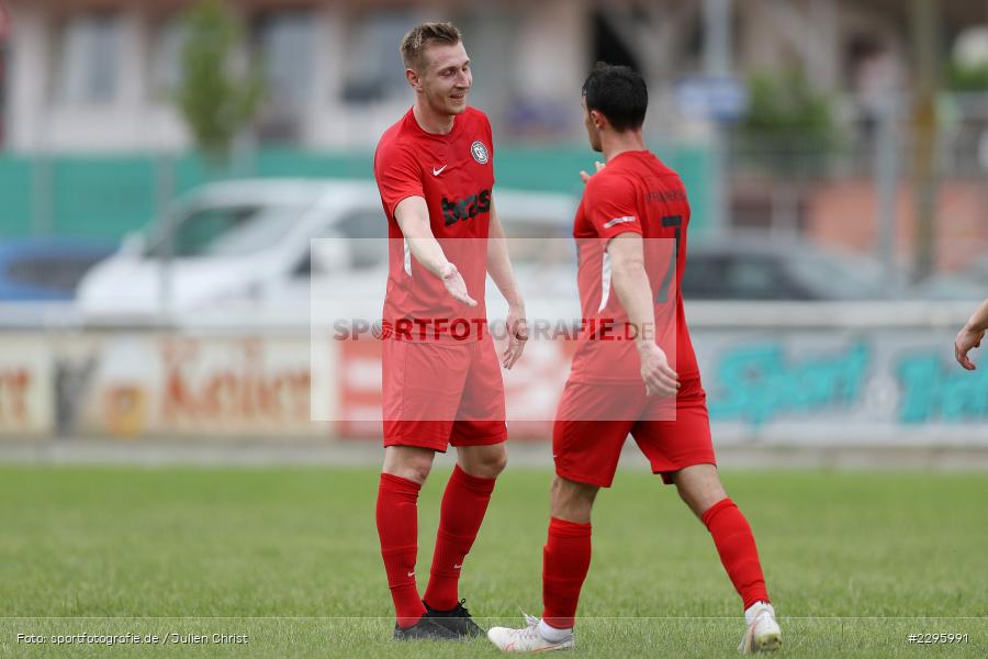 Luca Pfister, Marco Schiebel, Sportgelaende Am Baggertsweg, Karlstadt, 20.06.2021, Freundschaftsspiele, BFV, sport, action, Fussball, Deutschland, Juni 2021, Saison 2021/2022, TUS, FVK, TuS Frammersbach, FV Karlstadt - Bild-ID: 2295991