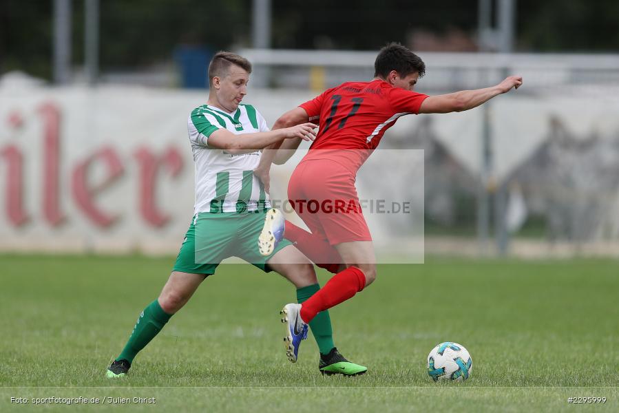 Josua Muthig, Niklas Scherer, Sportgelaende Am Baggertsweg, Karlstadt, 20.06.2021, Freundschaftsspiele, BFV, sport, action, Fussball, Deutschland, Juni 2021, Saison 2021/2022, TUS, FVK, TuS Frammersbach, FV Karlstadt - Bild-ID: 2295999