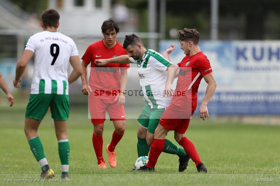 Maximilian Baur, Christian Stich, Sportgelaende Am Baggertsweg, Karlstadt, 20.06.2021, Freundschaftsspiele, BFV, sport, action, Fussball, Deutschland, Juni 2021, Saison 2021/2022, TUS, FVK, TuS Frammersbach, FV Karlstadt - Bild-ID: 2296040