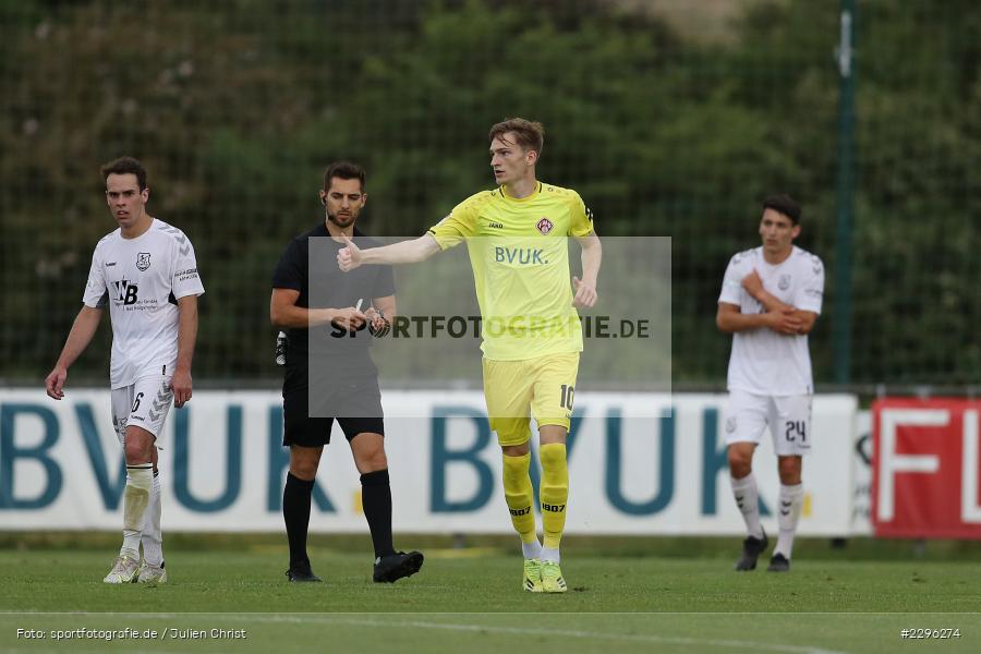 Torjubel, Gestik, Maximilian Breunig, Sportplatz Am Sonnenstuhl, Randersacker, 23.06.2021, Freundschaftsspiele, Regionalliga Bayern, 3. Liga, DFB, sport, action, Fussball, Deutschland, Juni 2021, Saison 2021/2022, TSV, FWK, TSV Aubstadt, FC Würzburger Kickers - Bild-ID: 2296274