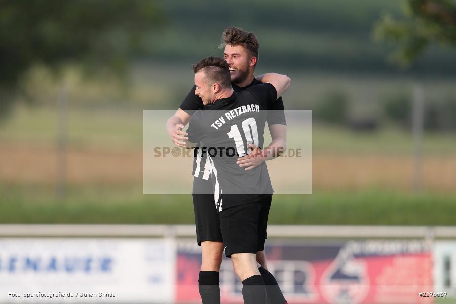 Torjubel, Fabio Harde, Adrian Freier, Sportgelände, Retzbach, 25.06.2021, Freundschaftsspiele, sport, action, Fussball, Deutschland, Juni 2021, Saison 2021/2022, BSC, TSV, BSC Aura, TSV Retzbach - Bild-ID: 2296639