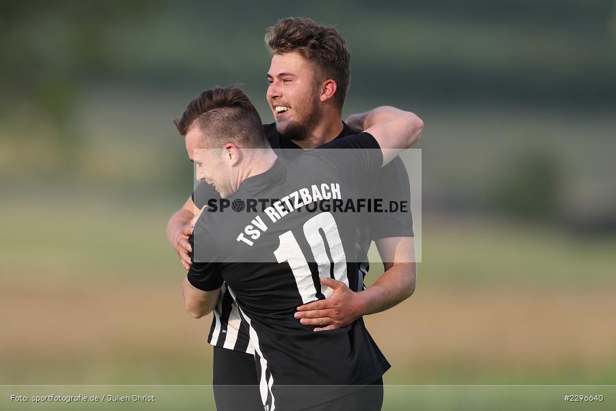 Torjubel, Fabio Harde, Adrian Freier, Sportgelände, Retzbach, 25.06.2021, Freundschaftsspiele, sport, action, Fussball, Deutschland, Juni 2021, Saison 2021/2022, BSC, TSV, BSC Aura, TSV Retzbach - Bild-ID: 2296640