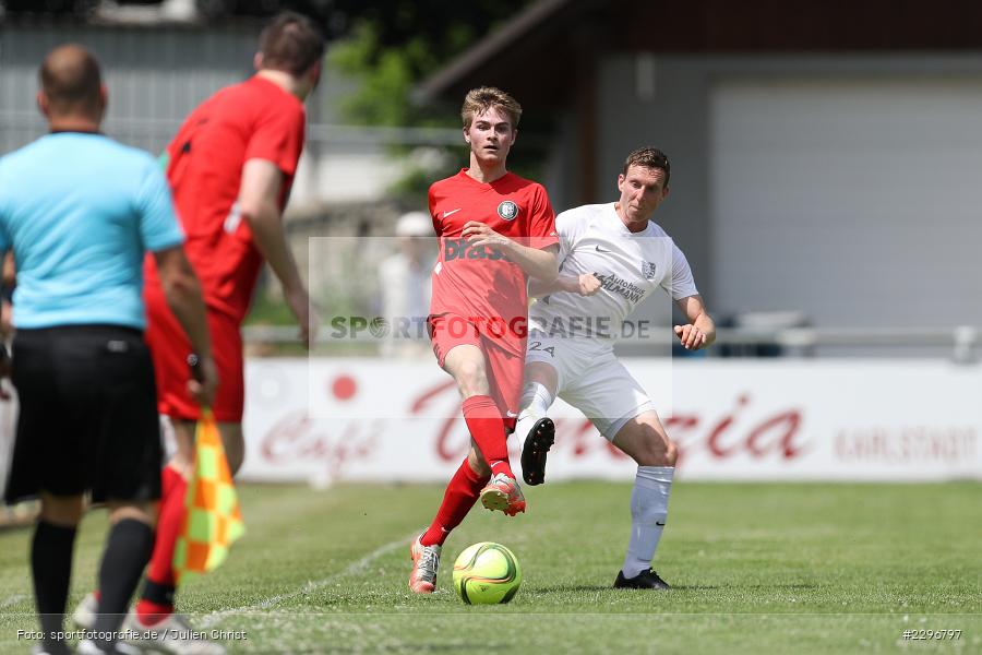 Sebastian Fries, Tim Zachrau, Sportgelände, Karlburg, 27.06.2021, Freundschaftsspiele, sport, action, Fussball, Deutschland, Juni 2021, Saison 2021/2022, TUS, TSV, TuS Frammersbach, TSV Karlburg - Bild-ID: 2296797