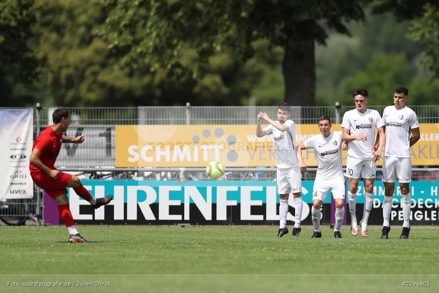 Patrick Amrhein, Sportgelände, Karlburg, 27.06.2021, Freundschaftsspiele, sport, action, Fussball, Deutschland, Juni 2021, Saison 2021/2022, TUS, TSV, TuS Frammersbach, TSV Karlburg - Bild-ID: 2296803