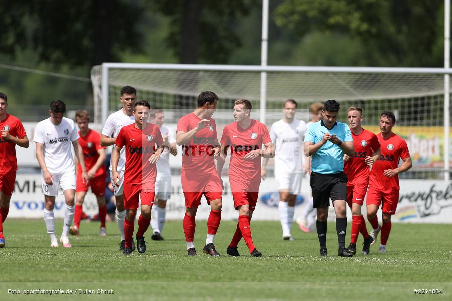 Torjubel, Patrick Amrhein, Sportgelände, Karlburg, 27.06.2021, Freundschaftsspiele, sport, action, Fussball, Deutschland, Juni 2021, Saison 2021/2022, TUS, TSV, TuS Frammersbach, TSV Karlburg - Bild-ID: 2296804