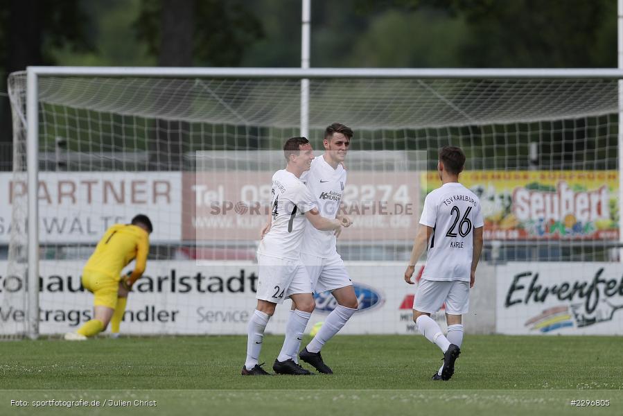 Torjubel, Maximilian Franz, Sportgelände, Karlburg, 27.06.2021, Freundschaftsspiele, sport, action, Fussball, Deutschland, Juni 2021, Saison 2021/2022, TUS, TSV, TuS Frammersbach, TSV Karlburg - Bild-ID: 2296805