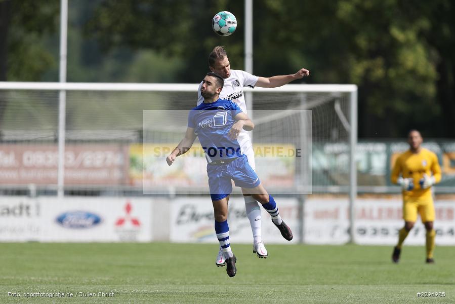 Johan Brahimi, Marvin Schramm, Sportgelaende in der Au, Karlstadt, 04.07.2021, Freundschaftsspiele, sport, action, Fussball, Deutschland, Juli 2021, Saison 2021/2022, Bezirksliga Unterfranken West, Bayernliga Nord, ASV Rimpar, TSV Karlburg - Bild-ID: 2296985