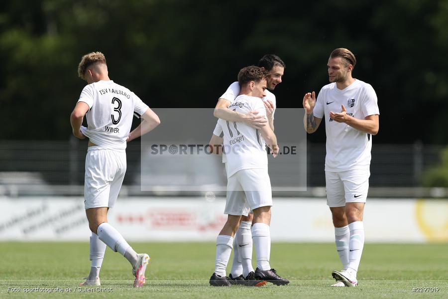 Torjubel, Jari Heuchert, Sportgelaende in der Au, Karlstadt, 04.07.2021, Freundschaftsspiele, sport, action, Fussball, Deutschland, Juli 2021, Saison 2021/2022, Bezirksliga Unterfranken West, Bayernliga Nord, ASV Rimpar, TSV Karlburg - Bild-ID: 2297019