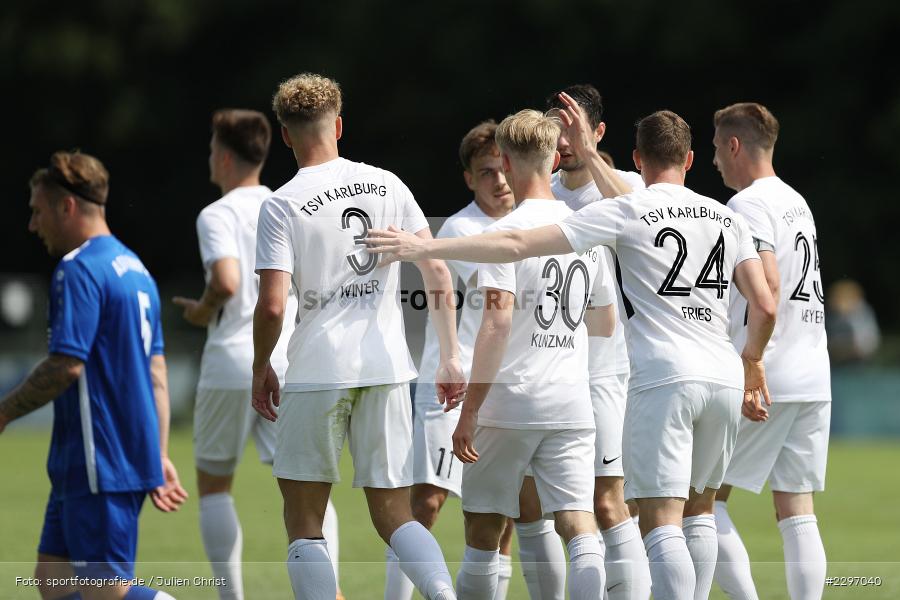 Torjubel, Marco Kunzmann, Sportgelaende in der Au, Karlstadt, 04.07.2021, Freundschaftsspiele, sport, action, Fussball, Deutschland, Juli 2021, Saison 2021/2022, Bezirksliga Unterfranken West, Bayernliga Nord, ASV Rimpar, TSV Karlburg - Bild-ID: 2297040