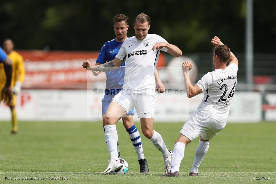 Marvin Schramm, Sportgelaende in der Au, Karlstadt, 04.07.2021, Freundschaftsspiele, sport, action, Fussball, Deutschland, Juli 2021, Saison 2021/2022, Bezirksliga Unterfranken West, Bayernliga Nord, ASV Rimpar, TSV Karlburg - Bild-ID: 2297064