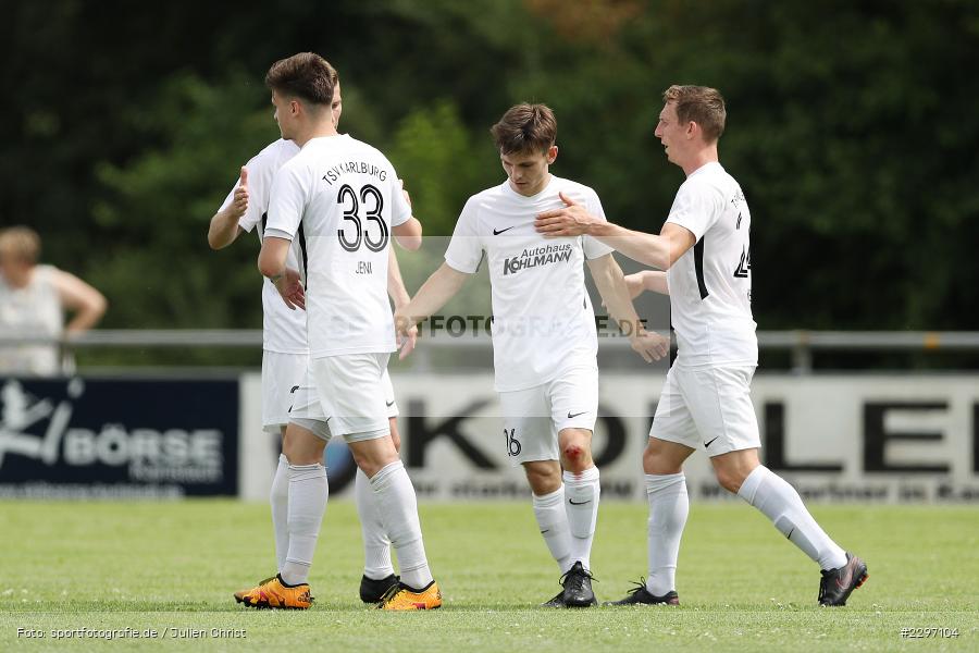 Torjubel, Pascal Jeni, Sportgelaende in der Au, Karlstadt, 04.07.2021, Freundschaftsspiele, sport, action, Fussball, Deutschland, Juli 2021, Saison 2021/2022, Bezirksliga Unterfranken West, Bayernliga Nord, ASV Rimpar, TSV Karlburg - Bild-ID: 2297104