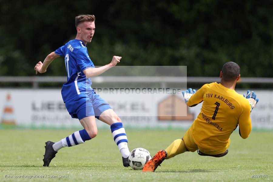 Marvin Fischer-Vallecilla, Torwart, Marvin Ott, Sportgelaende in der Au, Karlstadt, 04.07.2021, Freundschaftsspiele, sport, action, Fussball, Deutschland, Juli 2021, Saison 2021/2022, Bezirksliga Unterfranken West, Bayernliga Nord, ASV Rimpar, TSV Karlburg - Bild-ID: 2297155 Marvin Fischer-Vallecilla, Torwart, Marvin Ott, Sportgelaende in der Au, Karlstadt, 04.07.2021, Freundschaftsspiele, sport, action, Fussball, Deutschland, Juli 2021, Saison 2021/2022, Bezirksliga Unterfranken West, Bayernliga Nord, ASV Rimpar, TSV Karlburg - Bild-ID: 2297155
