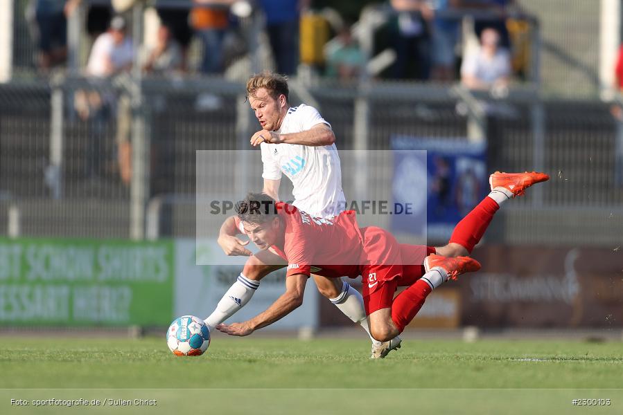 Moritz Sassmann, Roberto Desch, Stadion am Schoenbusch, Aschaffenburg, 23.07.2021, BFV, sport, action, Fussball, Deutschland, Juli 2021, Saison 2021/2022, TSV, SVA, Regionalliga Bayern, TSV Buchbach, SV Viktoria Aschaffenburg - Bild-ID: 2300103 Moritz Sassmann, Roberto Desch, Stadion am Schoenbusch, Aschaffenburg, 23.07.2021, BFV, sport, action, Fussball, Deutschland, Juli 2021, Saison 2021/2022, TSV, SVA, Regionalliga Bayern, TSV Buchbach, SV Viktoria Aschaffenburg - Bild-ID: 2300103