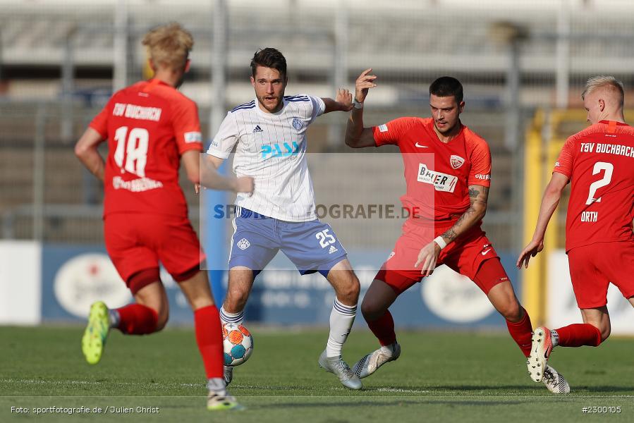 Marcel Spitzer, Elias Niesigk, Stadion am Schoenbusch, Aschaffenburg, 23.07.2021, BFV, sport, action, Fussball, Deutschland, Juli 2021, Saison 2021/2022, TSV, SVA, Regionalliga Bayern, TSV Buchbach, SV Viktoria Aschaffenburg - Bild-ID: 2300105 Marcel Spitzer, Elias Niesigk, Stadion am Schoenbusch, Aschaffenburg, 23.07.2021, BFV, sport, action, Fussball, Deutschland, Juli 2021, Saison 2021/2022, TSV, SVA, Regionalliga Bayern, TSV Buchbach, SV Viktoria Aschaffenburg - Bild-ID: 2300105
