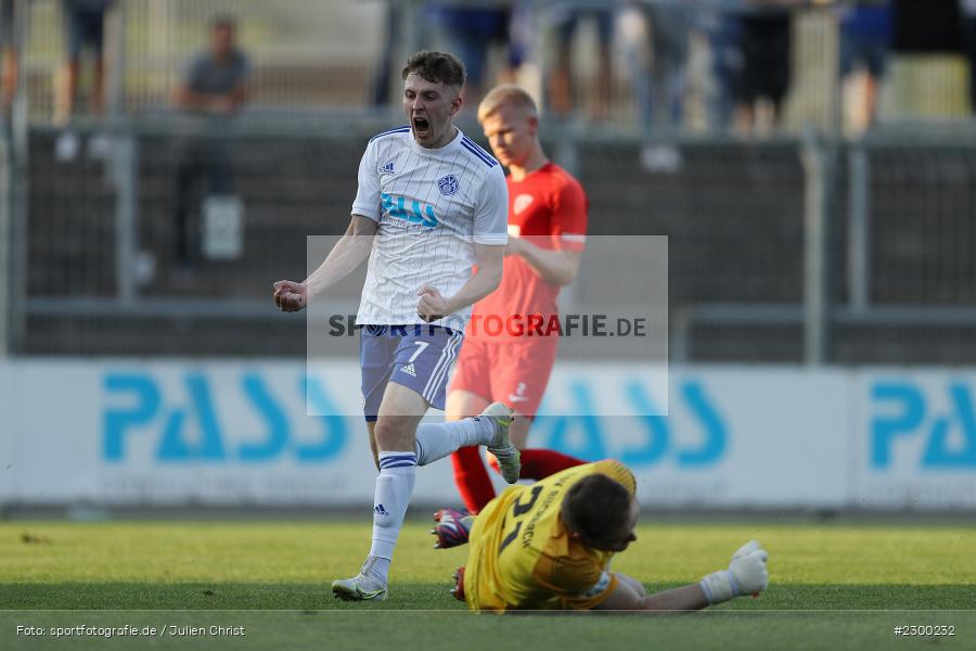 Freude, Torjubel, Benedict Laverty, Stadion am Schoenbusch, Aschaffenburg, 23.07.2021, BFV, sport, action, Fussball, Deutschland, Juli 2021, Saison 2021/2022, TSV, SVA, Regionalliga Bayern, TSV Buchbach, SV Viktoria Aschaffenburg - Bild-ID: 2300232