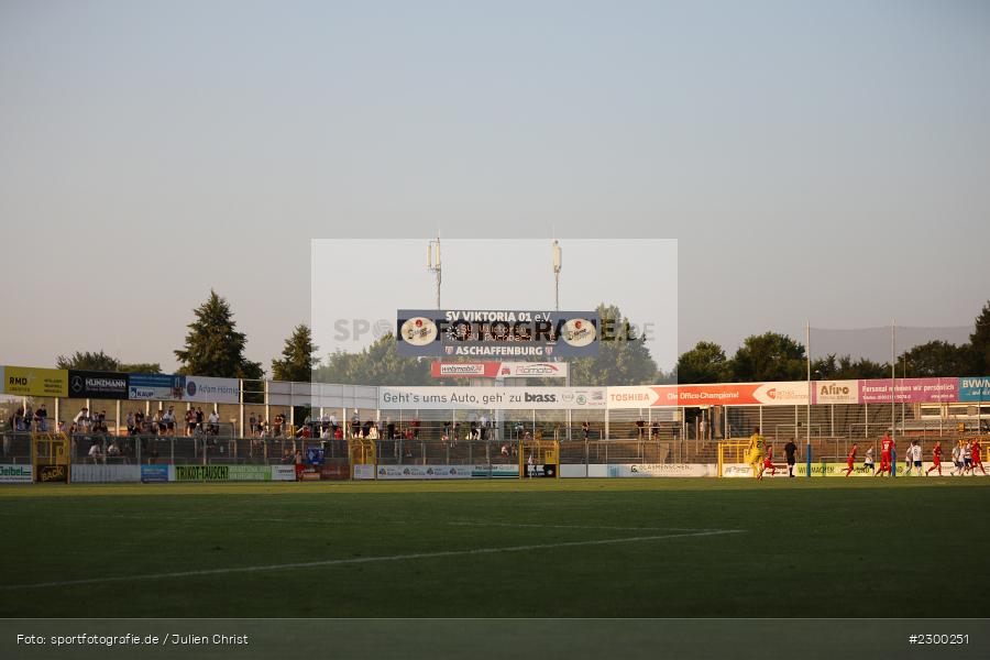 Stadion, Anzeigetafel, Stadion am Schoenbusch, Aschaffenburg, 23.07.2021, BFV, sport, action, Fussball, Deutschland, Juli 2021, Saison 2021/2022, TSV, SVA, Regionalliga Bayern, TSV Buchbach, SV Viktoria Aschaffenburg - Bild-ID: 2300251