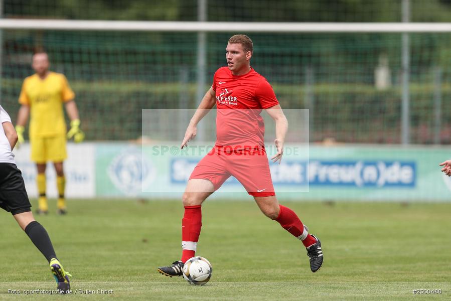 Julian Ködel, sport, action, Sportplatz Duivenallee, Saison 2021/2022, Juli 2021, Gemünden, Fussball, FVGS, FV Gemünden/Seifriedsburg, FCM, FC Mömlingen, Deutschland, Bezirksliga Unterfranken West, BFV, 25.07.2021 - Bild-ID: 2300480