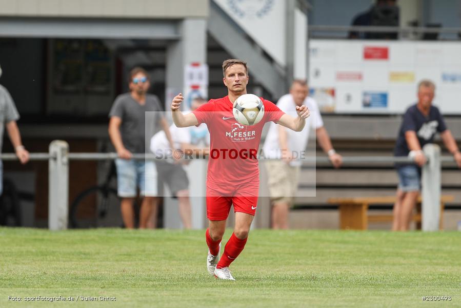 Edgard Sack, sport, action, Sportplatz Duivenallee, Saison 2021/2022, Juli 2021, Gemünden, Fussball, FVGS, FV Gemünden/Seifriedsburg, FCM, FC Mömlingen, Deutschland, Bezirksliga Unterfranken West, BFV, 25.07.2021 - Bild-ID: 2300493