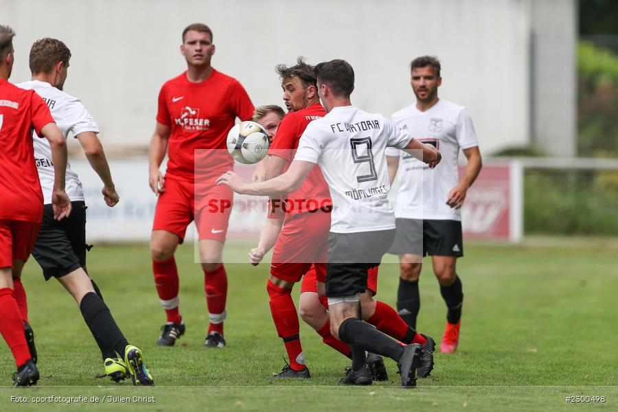 Philipp Meyer, Jens Fromm, sport, action, Sportplatz Duivenallee, Saison 2021/2022, Juli 2021, Gemünden, Fussball, FVGS, FV Gemünden/Seifriedsburg, FCM, FC Mömlingen, Deutschland, Bezirksliga Unterfranken West, BFV, 25.07.2021 - Bild-ID: 2300498