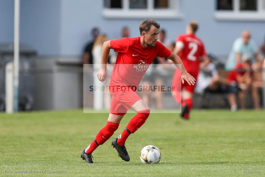 Jens Fromm, sport, action, Sportplatz Duivenallee, Saison 2021/2022, Juli 2021, Gemünden, Fussball, FVGS, FV Gemünden/Seifriedsburg, FCM, FC Mömlingen, Deutschland, Bezirksliga Unterfranken West, BFV, 25.07.2021 - Bild-ID: 2300502