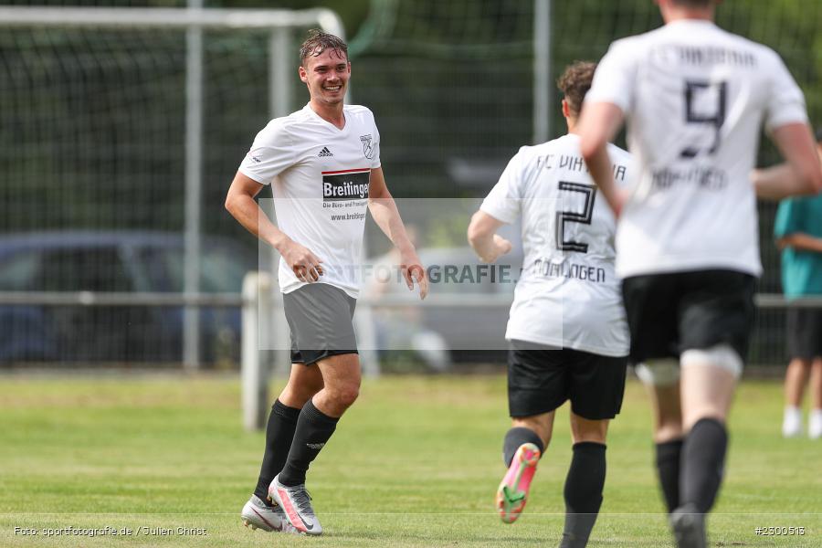 Torjubel, Luca Kupski, sport, action, Sportplatz Duivenallee, Saison 2021/2022, Juli 2021, Gemünden, Fussball, FVGS, FV Gemünden/Seifriedsburg, FCM, FC Mömlingen, Deutschland, Bezirksliga Unterfranken West, BFV, 25.07.2021 - Bild-ID: 2300513