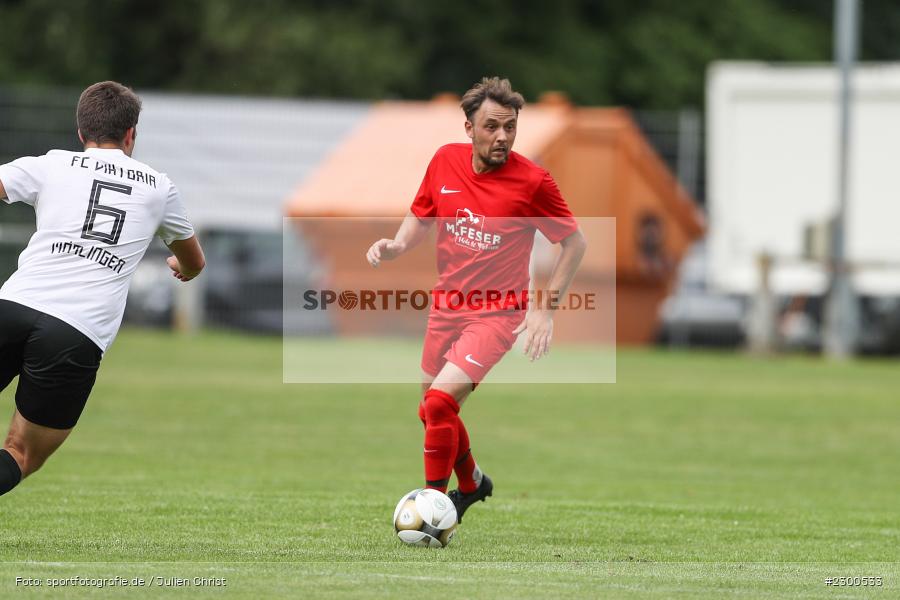 Jens Fromm, sport, action, Sportplatz Duivenallee, Saison 2021/2022, Juli 2021, Gemünden, Fussball, FVGS, FV Gemünden/Seifriedsburg, FCM, FC Mömlingen, Deutschland, Bezirksliga Unterfranken West, BFV, 25.07.2021 - Bild-ID: 2300533