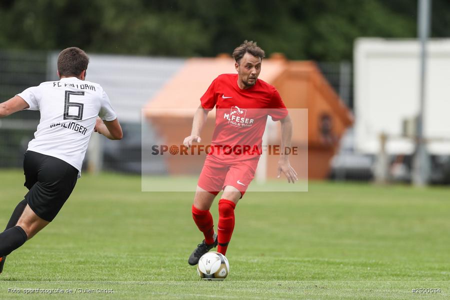 Jens Fromm, sport, action, Sportplatz Duivenallee, Saison 2021/2022, Juli 2021, Gemünden, Fussball, FVGS, FV Gemünden/Seifriedsburg, FCM, FC Mömlingen, Deutschland, Bezirksliga Unterfranken West, BFV, 25.07.2021 - Bild-ID: 2300534