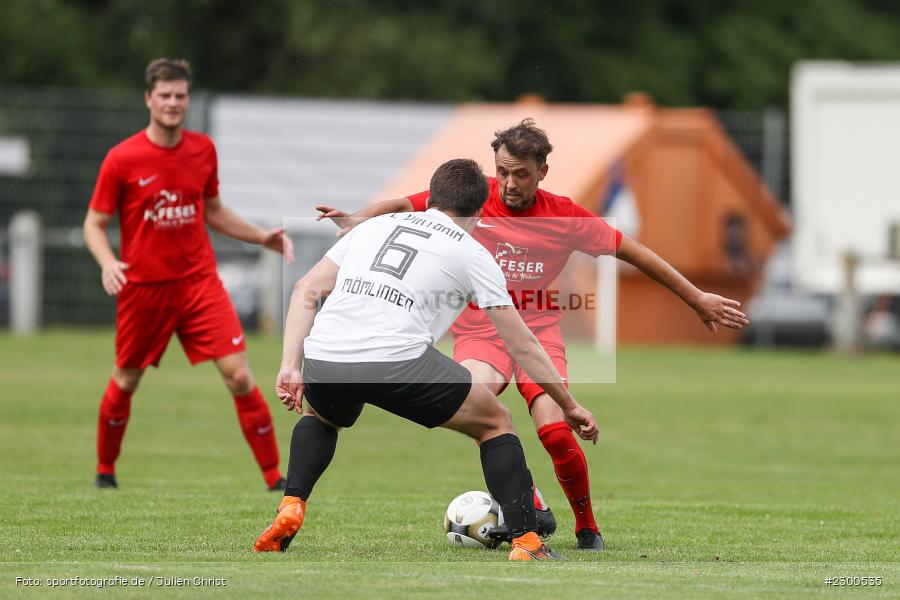 Jens Fromm, sport, action, Sportplatz Duivenallee, Saison 2021/2022, Juli 2021, Gemünden, Fussball, FVGS, FV Gemünden/Seifriedsburg, FCM, FC Mömlingen, Deutschland, Bezirksliga Unterfranken West, BFV, 25.07.2021 - Bild-ID: 2300535