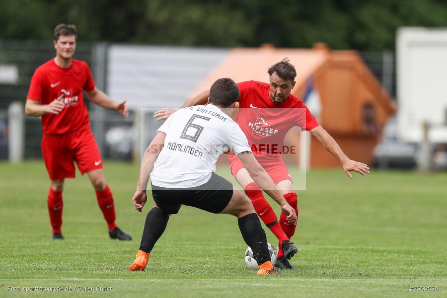 Jens Fromm, sport, action, Sportplatz Duivenallee, Saison 2021/2022, Juli 2021, Gemünden, Fussball, FVGS, FV Gemünden/Seifriedsburg, FCM, FC Mömlingen, Deutschland, Bezirksliga Unterfranken West, BFV, 25.07.2021 - Bild-ID: 2300536