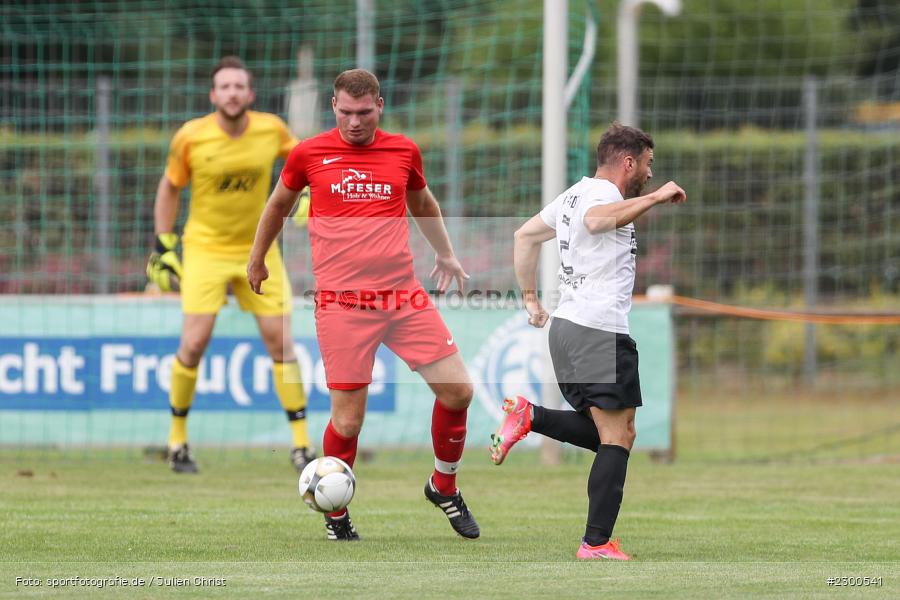 Tobias Bystrek, Julian Ködel, sport, action, Sportplatz Duivenallee, Saison 2021/2022, Juli 2021, Gemünden, Fussball, FVGS, FV Gemünden/Seifriedsburg, FCM, FC Mömlingen, Deutschland, Bezirksliga Unterfranken West, BFV, 25.07.2021 - Bild-ID: 2300541