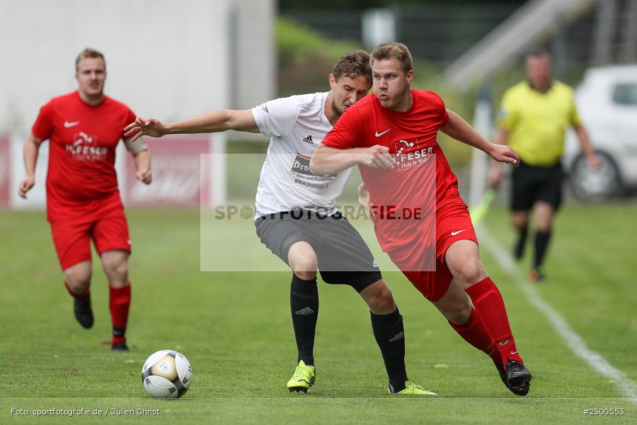Niklas Rollmann, David Vogt, sport, action, Sportplatz Duivenallee, Saison 2021/2022, Juli 2021, Gemünden, Fussball, FVGS, FV Gemünden/Seifriedsburg, FCM, FC Mömlingen, Deutschland, Bezirksliga Unterfranken West, BFV, 25.07.2021 - Bild-ID: 2300553