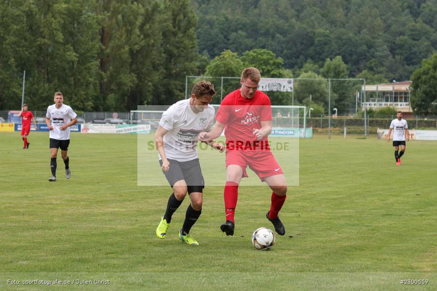 Niklas Rollmann, David Vogt, sport, action, Sportplatz Duivenallee, Saison 2021/2022, Juli 2021, Gemünden, Fussball, FVGS, FV Gemünden/Seifriedsburg, FCM, FC Mömlingen, Deutschland, Bezirksliga Unterfranken West, BFV, 25.07.2021 - Bild-ID: 2300559