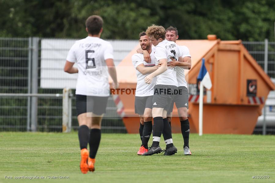Emotionen, Torjubel, Tobias Bystrek, sport, action, Sportplatz Duivenallee, Saison 2021/2022, Juli 2021, Gemünden, Fussball, FVGS, FV Gemünden/Seifriedsburg, FCM, FC Mömlingen, Deutschland, Bezirksliga Unterfranken West, BFV, 25.07.2021 - Bild-ID: 2300579
