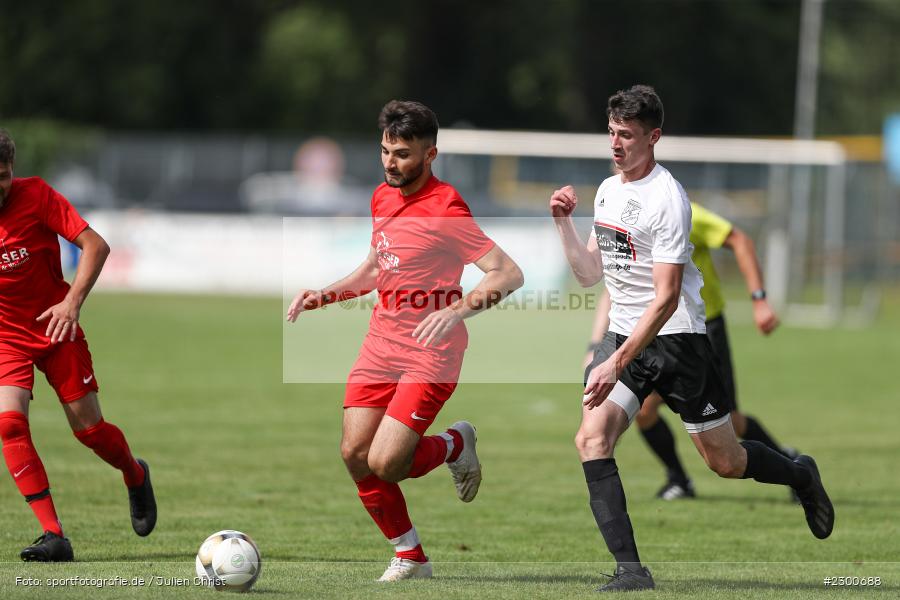Florent Mehana, sport, action, Sportplatz Duivenallee, Saison 2021/2022, Juli 2021, Gemünden, Fussball, FVGS, FV Gemünden/Seifriedsburg, FCM, FC Mömlingen, Deutschland, Bezirksliga Unterfranken West, BFV, 25.07.2021 - Bild-ID: 2300688