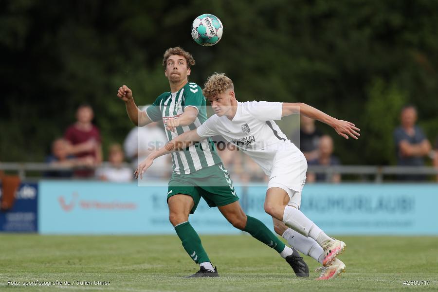 Xaver Müller, Adrian Winter, Sportgelände, Karlburg, 27.07.2021, BFV, sport, action, Fussball, Deutschland, Juli 2021, Saison 2021/2022, Grabfeldgallier, TSV, Bayernliga Nord, TSV Großbardorf, TSV Karlburg - Bild-ID: 2300717