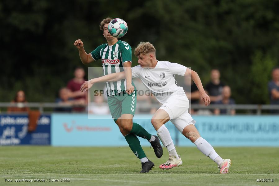 Xaver Müller, Adrian Winter, Sportgelände, Karlburg, 27.07.2021, BFV, sport, action, Fussball, Deutschland, Juli 2021, Saison 2021/2022, Grabfeldgallier, TSV, Bayernliga Nord, TSV Großbardorf, TSV Karlburg - Bild-ID: 2300718