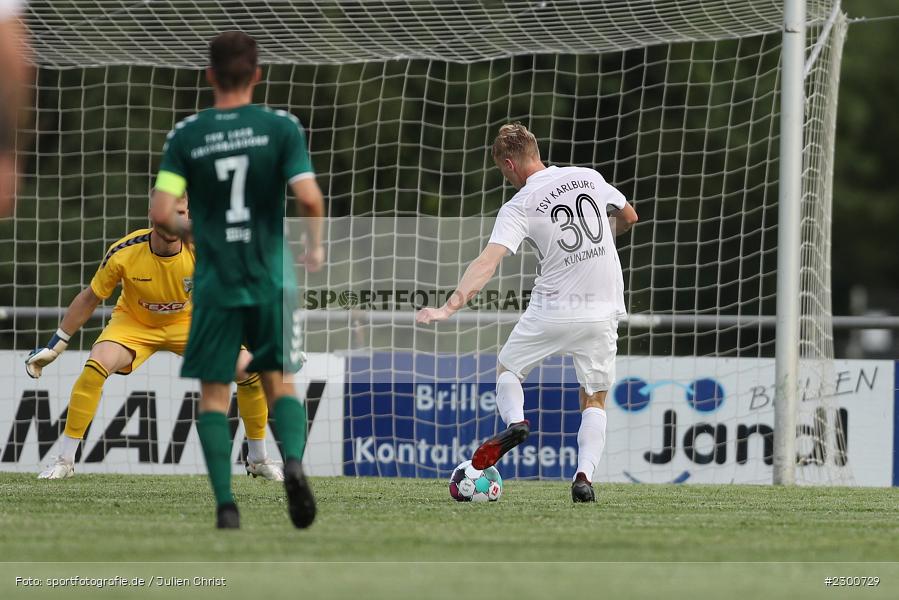 Tor, Marco Kunzmann, Sportgelände, Karlburg, 27.07.2021, BFV, sport, action, Fussball, Deutschland, Juli 2021, Saison 2021/2022, Grabfeldgallier, TSV, Bayernliga Nord, TSV Großbardorf, TSV Karlburg - Bild-ID: 2300729
