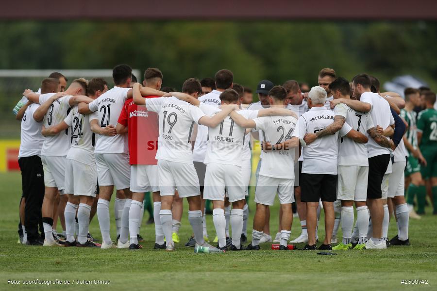 Ansprache, Mannschaftskreis, Sportgelände, Karlburg, 27.07.2021, BFV, sport, action, Fussball, Deutschland, Juli 2021, Saison 2021/2022, Grabfeldgallier, TSV, Bayernliga Nord, TSV Großbardorf, TSV Karlburg - Bild-ID: 2300742
