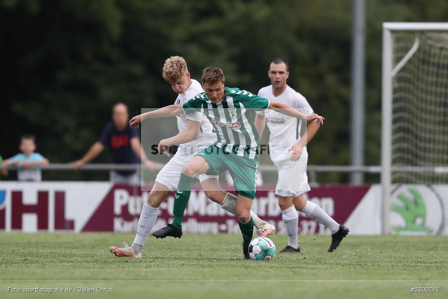 Adrian Winter, Tim Strohmenger, Sportgelände, Karlburg, 27.07.2021, BFV, sport, action, Fussball, Deutschland, Juli 2021, Saison 2021/2022, Grabfeldgallier, TSV, Bayernliga Nord, TSV Großbardorf, TSV Karlburg - Bild-ID: 2300745