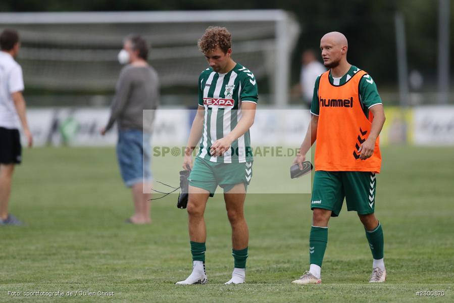 Maximilian Weiß, Xaver Müller, Sportgelände, Karlburg, 27.07.2021, BFV, sport, action, Fussball, Deutschland, Juli 2021, Saison 2021/2022, Grabfeldgallier, TSV, Bayernliga Nord, TSV Großbardorf, TSV Karlburg - Bild-ID: 2300870