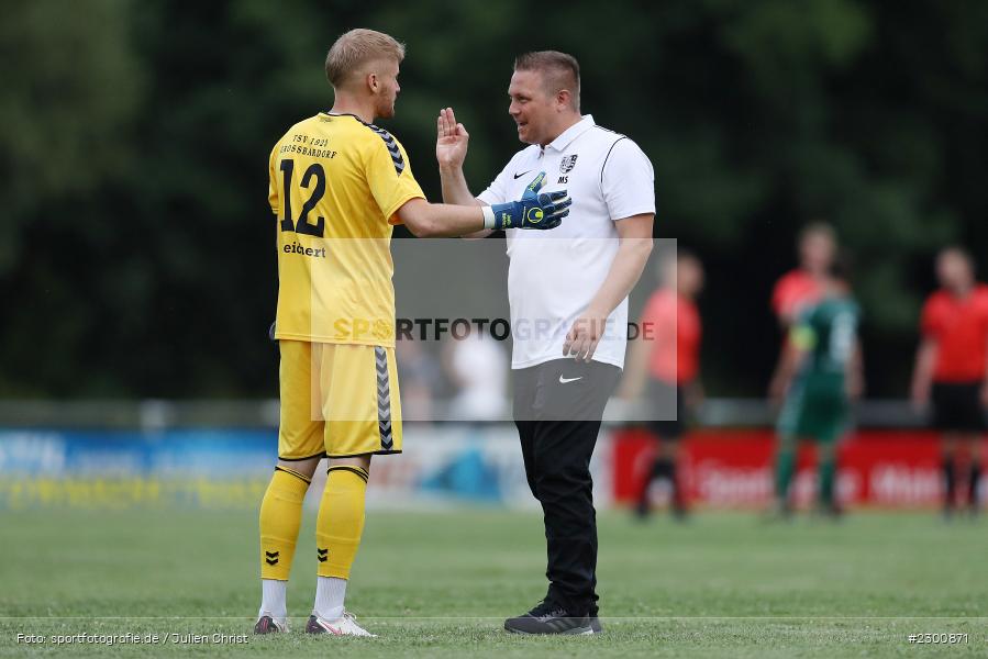 Justin Reichert, Martin Spanheimer, Sportgelände, Karlburg, 27.07.2021, BFV, sport, action, Fussball, Deutschland, Juli 2021, Saison 2021/2022, Grabfeldgallier, TSV, Bayernliga Nord, TSV Großbardorf, TSV Karlburg - Bild-ID: 2300871