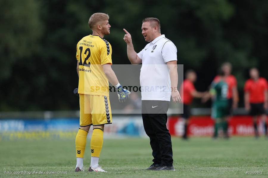 Justin Reichert, Martin Spanheimer, Sportgelände, Karlburg, 27.07.2021, BFV, sport, action, Fussball, Deutschland, Juli 2021, Saison 2021/2022, Grabfeldgallier, TSV, Bayernliga Nord, TSV Großbardorf, TSV Karlburg - Bild-ID: 2300872